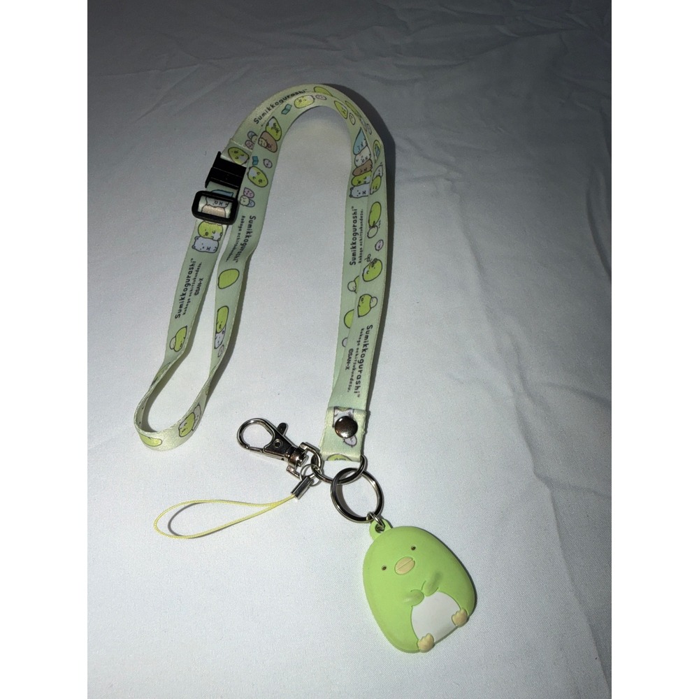 Sumikko Gurashi Penguin Lanyard San-X Green Character ID Badge Holder Charm